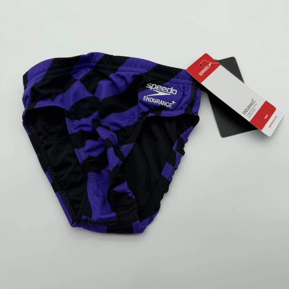 Speedo Vortex Maze Brief Mens/Youth Size 22 Endurance+ Swim Swimsuit Purple